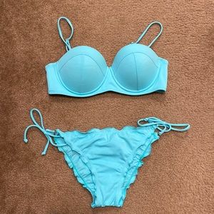 LA Hearts teal bikini